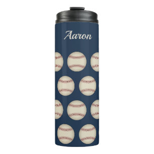 Persoonlijke Blauwe Honkbal Thermische Tumbler Cad Thermosbeker