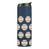 Persoonlijke Blauwe Honkbal Thermische Tumbler Cad Thermosbeker (Gedraaid links)