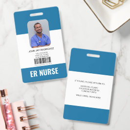 Persoonlijke blauwe ID voor medisch ziekenhuispers Badge
