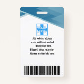Persoonlijke blauwe identiteitskaart van de Werkne Badge (Achterkant)
