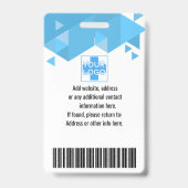 Persoonlijke blauwe identiteitskaart van de Werkne Badge (Achterkant)