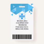 Persoonlijke blauwe identiteitskaart van de Werkne Badge (Achterkant)