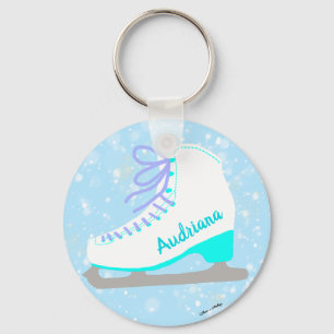Persoonlijke blauwe ijsjes Schaatsen Cute Figuur S Sleutelhanger