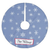 Persoonlijke blauwe indigo Snowflake kerstrok Kerstboom Rok (Voorkant)