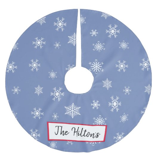 Persoonlijke blauwe indigo Snowflake kerstrok Kerstboom Rok (Voorkant)