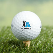 Persoonlijke Blauwe Initiële Markering - om golfer Golfballen (Insitu Shirt)