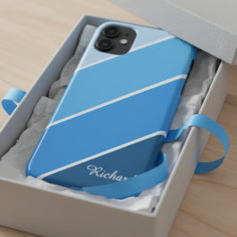 Persoonlijke Blauwe iPhone Hoes met Naam voor Hem