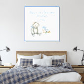 Persoonlijke blauwe kerstherinnering voor baby's 1 canvas afdruk (Insitu (Slaapkamer))