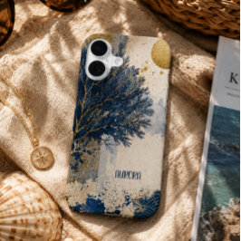 Persoonlijke Blauwe Koraal iPhone 16 Hoesje