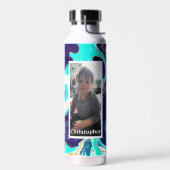 Persoonlijke blauwe linde Groene Digita Marmer als Waterfles (Links)