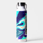 Persoonlijke blauwe linde Groene Digita Marmer als Waterfles (Voorkant)