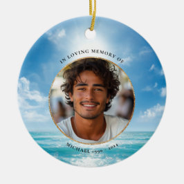 Persoonlijke blauwe lucht herdenkingsornament keramisch ornament