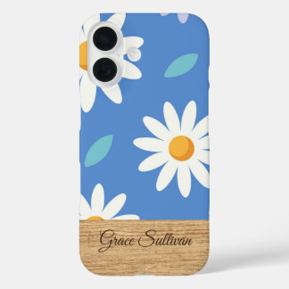 Persoonlijke Blauwe Madeliefjes Bloem iPhone Hoes