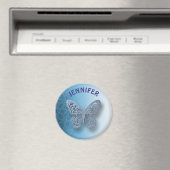 Persoonlijke blauwe mandala en Butterfly Magnet (Insitu (Vaatwasser))