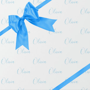 Persoonlijke blauwe meisje Elegant-naam Cadeaupapier
