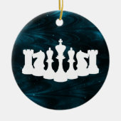 Persoonlijke Blauwe Nebula Chess King Keramisch Ornament (Voorkant)