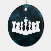 Persoonlijke Blauwe Nebula Chess King Keramisch Ornament (Links)