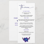 Persoonlijke Blauwe Orchidee Huwelijksmenu Sjabloo Menu (Voorkant / Achterkant)