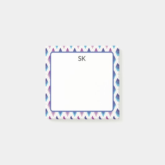 Persoonlijke Blauwe & Paarse Geometrische Post-it® Notes (Voorkant)