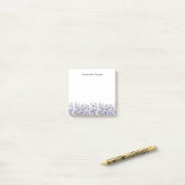 Persoonlijke Blauwe Paarse Wilde Bloem Waterverf Post-it® Notes (Op bureau)