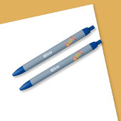 Persoonlijke blauwe pen voor kinderen met aap