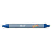 Persoonlijke blauwe pen voor kinderen met aap (Voorkant)