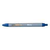 Persoonlijke blauwe pen voor kinderen met giraffe (Voorkant)