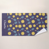 Persoonlijke Blauwe Pickleball Badhanddoek (Badhanddoek)