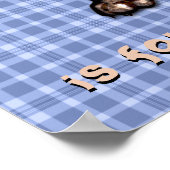 Persoonlijke blauwe plaid-kinderkamerkunst - Hond Poster (Hoek)