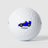 Persoonlijke Blauwe Raceauto Golfballen (Voorkant)