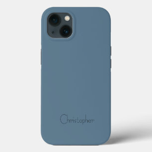 Persoonlijke blauwe radiale textuur iPhone 13 hoesje