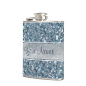 Persoonlijke blauwe reeksen Silver Foil Heupfles (Links)