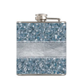 Persoonlijke blauwe reeksen Silver Foil Heupfles (Achterkant)