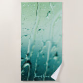 Persoonlijke Blauwe Regendruppels Bachelorette-fee Strandlaken (Voorkant)