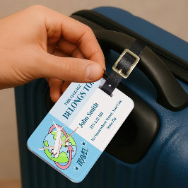 Persoonlijke blauwe reisluggage labels voor vliegt
