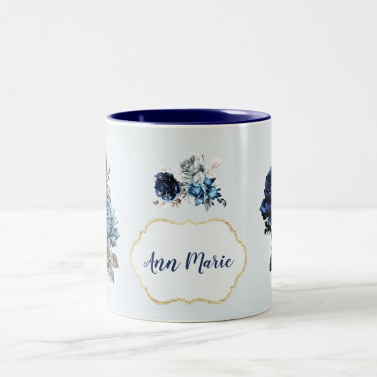  persoonlijke blauwe Roos koffie-thee Mok (Center)