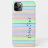 Persoonlijke Blauwe Roze Limegroene Strepen Case-Mate iPhone Case (Achterkant)