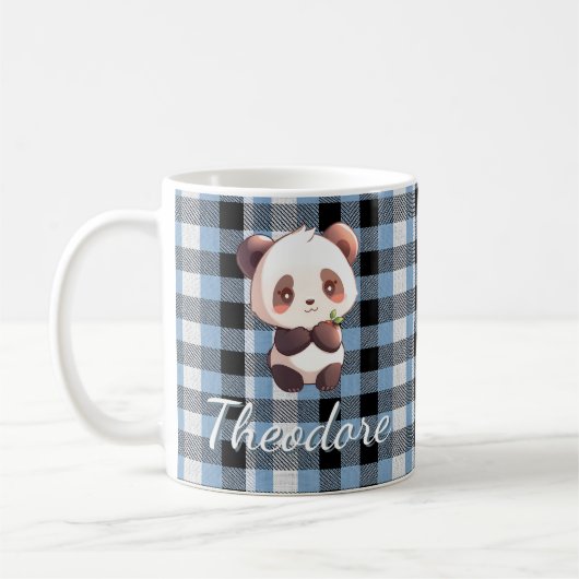 Persoonlijke Blauwe Rut Panda Koffiemok (Links)