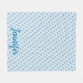 Persoonlijke blauwe sneeuwsneeuwvlok Winter Holida Fleece Deken (Voorkant (Horizontaal))