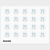 Persoonlijke Blauwe Strik Meisje Coquette Baby Sho Ronde Sticker (Vel)
