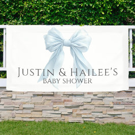 Persoonlijke Blauwe Strik Meisje Coquette Baby Sho Spandoek