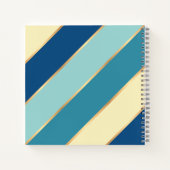 Persoonlijke Blauwe Teal Groene Gele Gouden Streep Notitieboek (Achterkant)