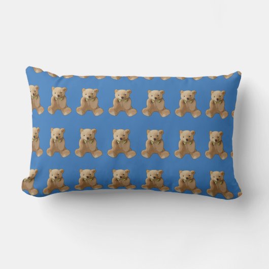 Persoonlijke Blauwe Teddybeer Kussen (Voorkant)