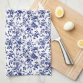 Persoonlijke blauwe toile handdoek (Quarter Fold)