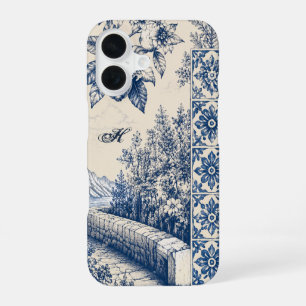 Persoonlijke Blauwe Toile Tuin iPhone 16 Hoesje