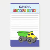 Persoonlijke Blauwe Truck Mitzvah Post-it® Notes (Voorkant)