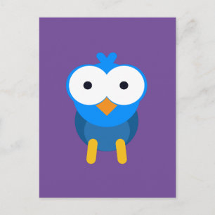Persoonlijke blauwe uil briefkaart
