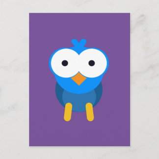 Persoonlijke blauwe uil briefkaart