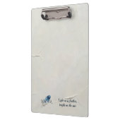 Persoonlijke Blauwe Veer Aangepaste Naam Monogram Klembord (Links)
