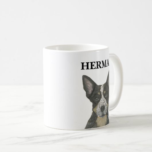 Persoonlijke blauwe voeler Cattledog Koffiemok (Voorkant rechts)